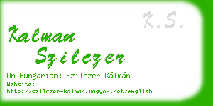 kalman szilczer business card